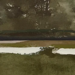 New Bouclair Gel-Embellished Watercolor Landscape Framed Art