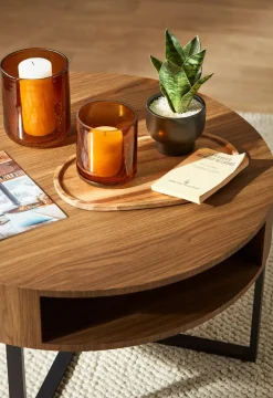 Bouclair Glass Amber Candle Holder