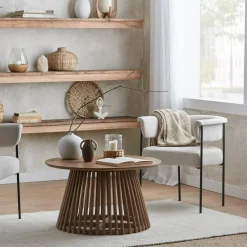 Outlet Bouclair Glass and Wood Candle Holder