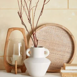 Online Bouclair Glass Candle Holder with Wooden Base