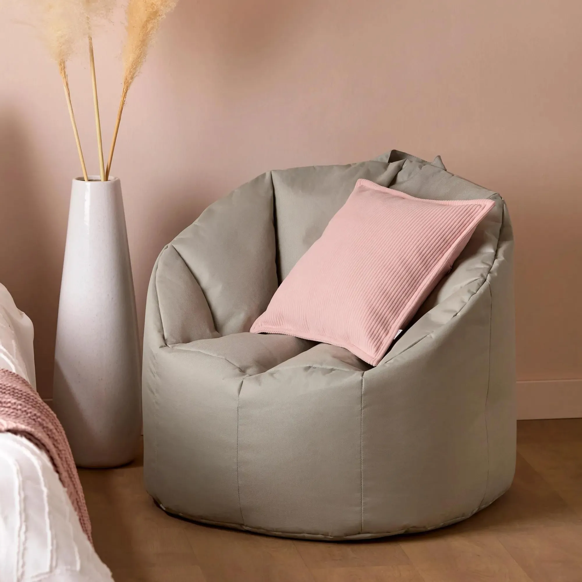 New Bouclair Green Canvas Bean Bag