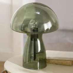Online Bouclair Green Glass Mushroom Table Lamp