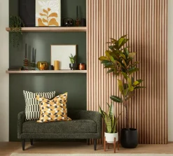 Bouclair Green Glass Pillar Candle Holder