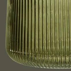 Outlet Bouclair Green Ribbed Glass Table Vase