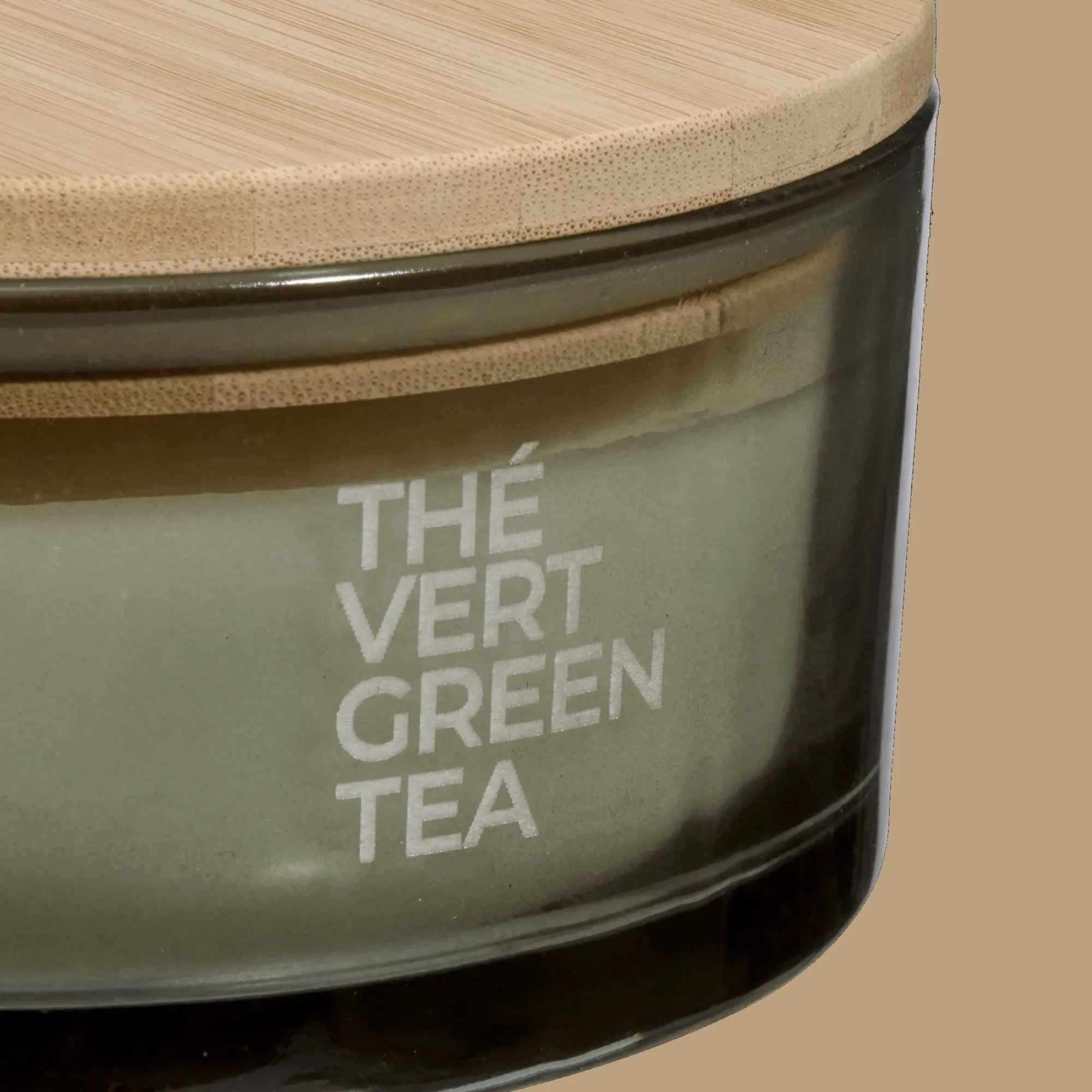 Sale Bouclair Green Tea Candle with Wooden Lid