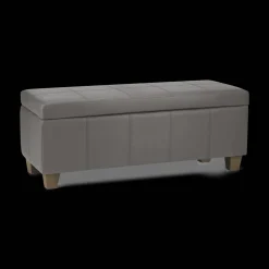 Bouclair Grey Faux Leather Storage Bench