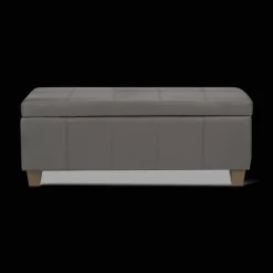 Bouclair Grey Faux Leather Storage Bench