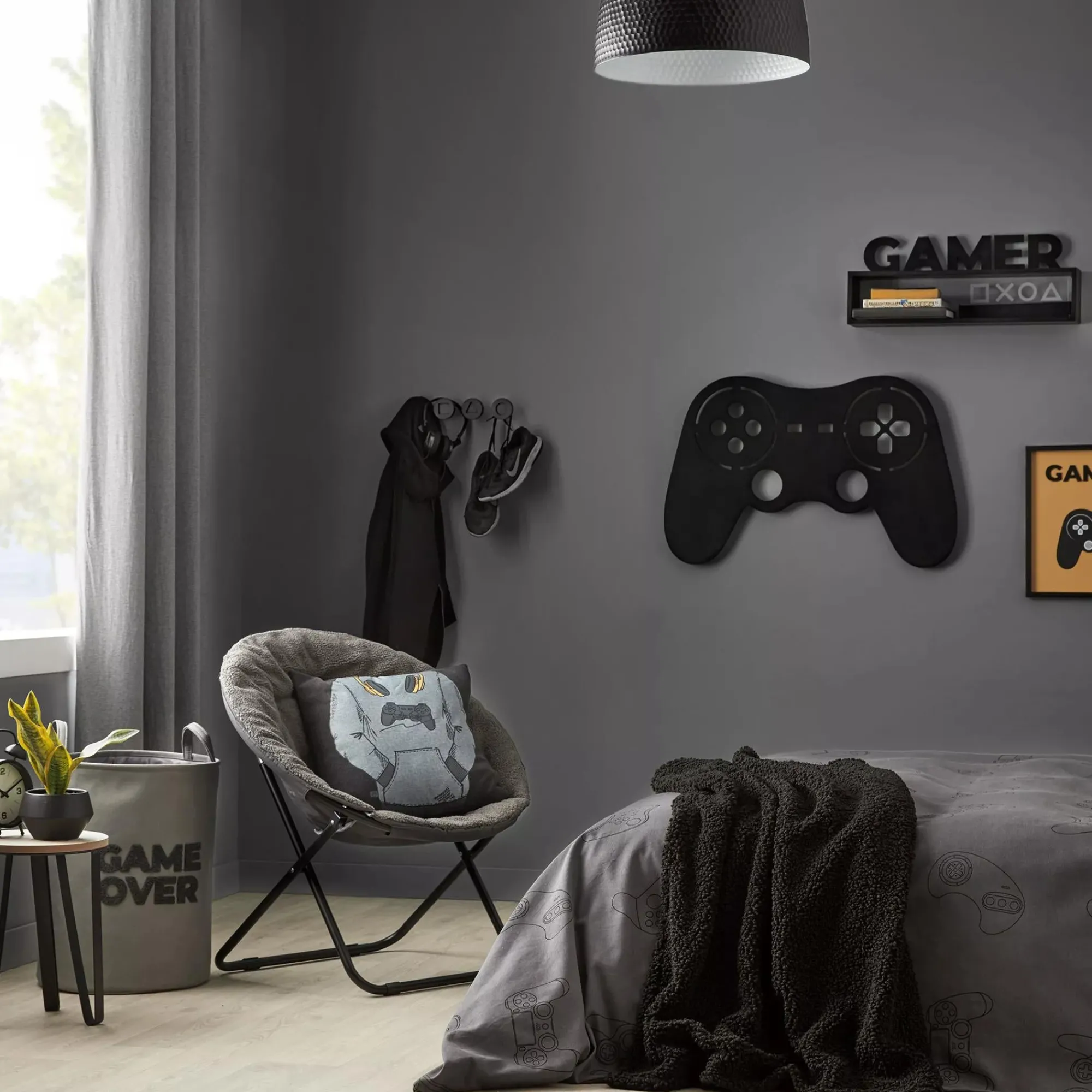 Hot Bouclair Grey Game On Hamper