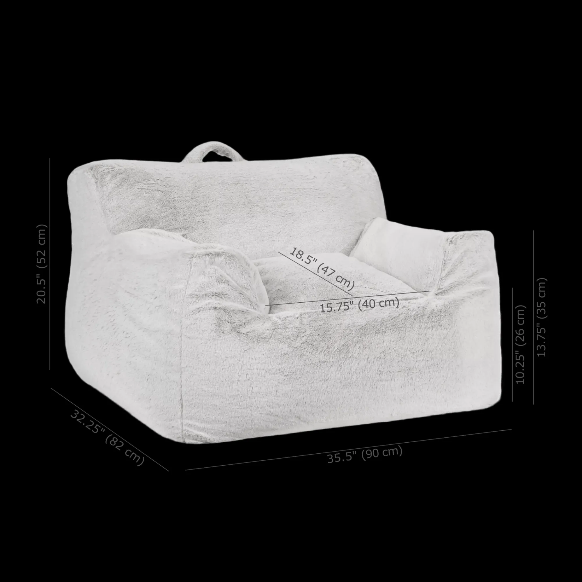 Outlet Bouclair Grey Kids Furry Lounge Chair