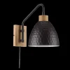 Bouclair Hammered Black Metal & Wood Wall Sconce
