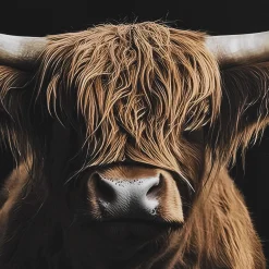 Discount Bouclair Highland Cow Profile Framed Canvas