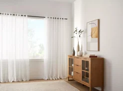 New Bouclair Ivory Kacha Sheer Curtain