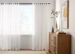 New Bouclair Ivory Kacha Sheer Curtain