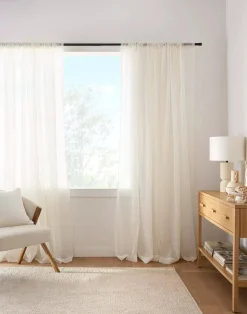Best Bouclair Ivory Rod Pocket Sheer Curtain