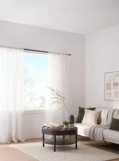 Best Bouclair Ivory Rod Pocket Sheer Curtain