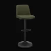 Discount Bouclair Khaki Fabric and Metal Adjustable Bar Stool