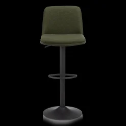Discount Bouclair Khaki Fabric and Metal Adjustable Bar Stool