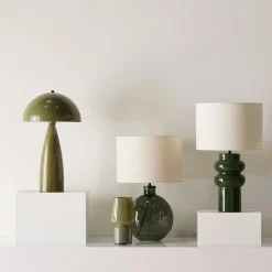 New Bouclair Khaki Glass Table Lamp