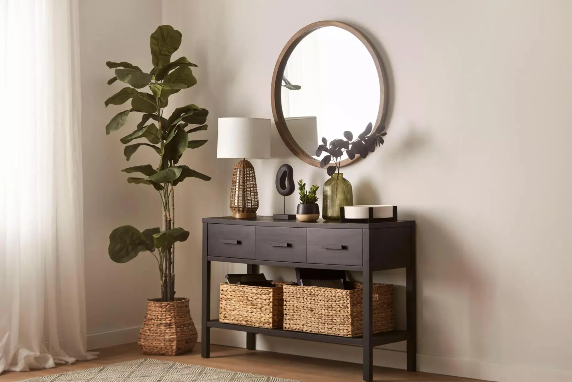 New Bouclair Large Fiddle-Leaf Fig Potted Floor Plant