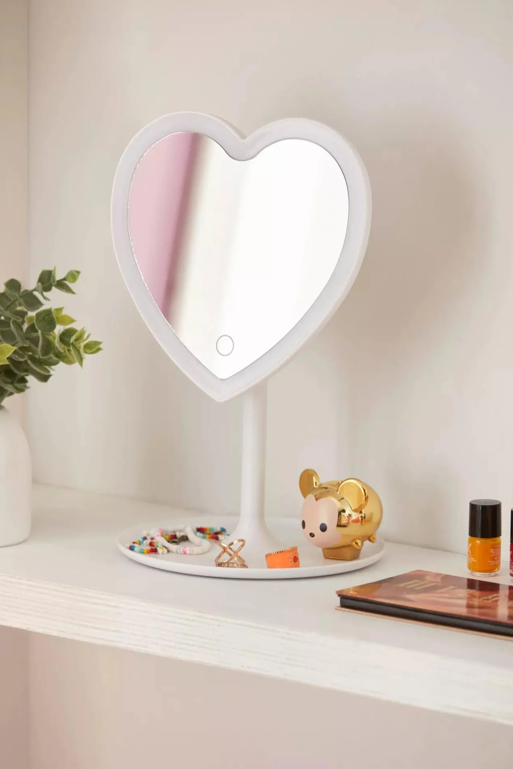 Best Bouclair LED Heart-Shaped Table Mirror