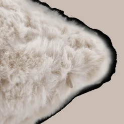 Hot Bouclair Light Beige Sheep Faux Fur Decorative Lumbar Pillow