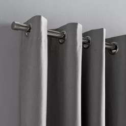 Discount Bouclair Light Grey Chambray Blackout Curtain