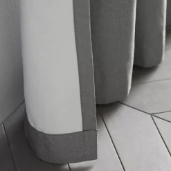 Discount Bouclair Light Grey Chambray Blackout Curtain