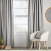 Hot Bouclair Light Grey Chita Back Tab Blackout Curtain