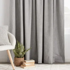 Hot Bouclair Light Grey Chita Back Tab Blackout Curtain
