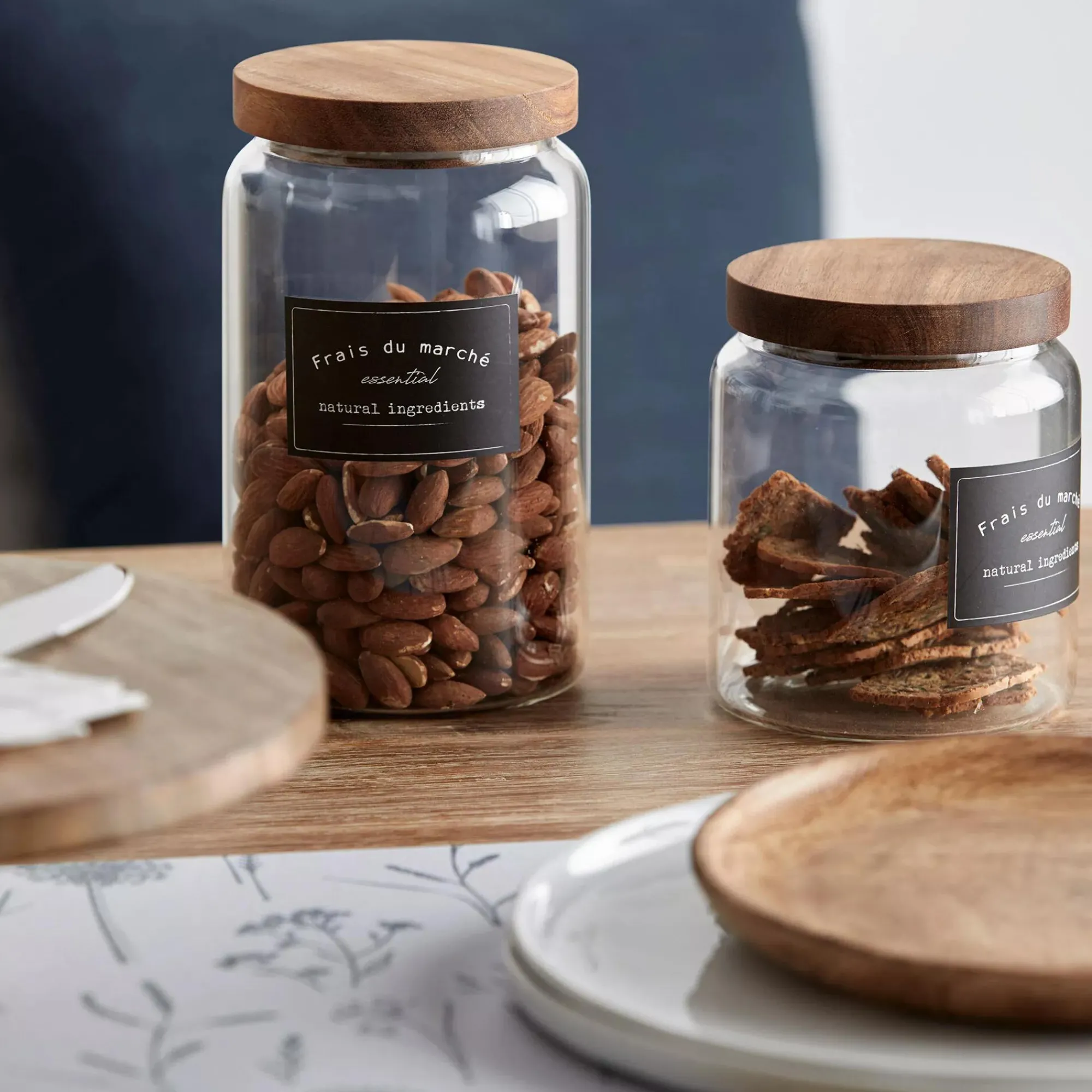 Sale Bouclair Long Glass Jar with Wooden Lid