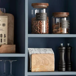 Sale Bouclair Long Glass Jar with Wooden Lid