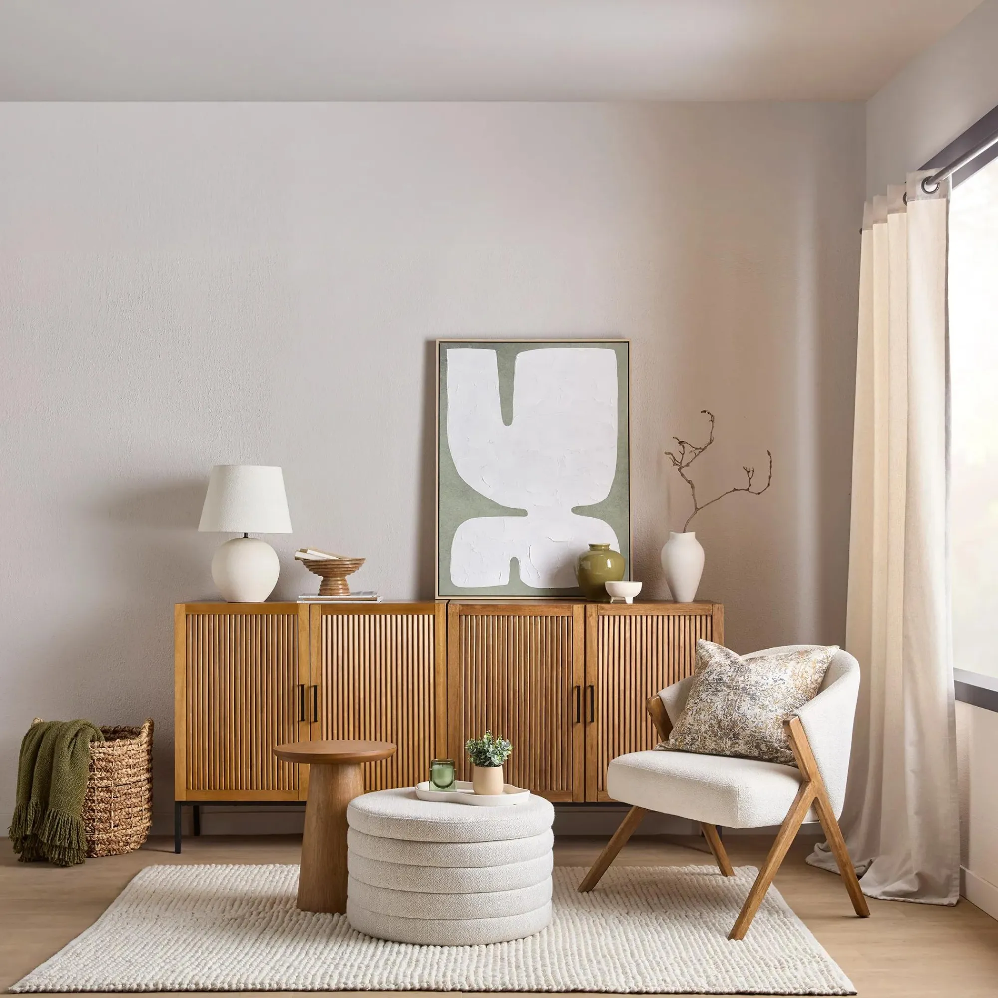 Clearance Bouclair Mango Wood Hourglass Side Table