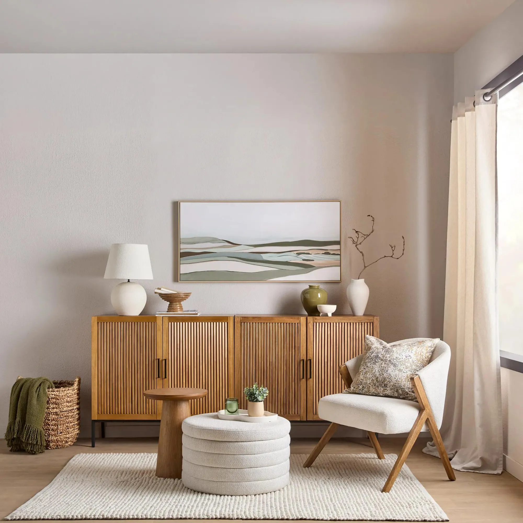 Clearance Bouclair Mango Wood Hourglass Side Table