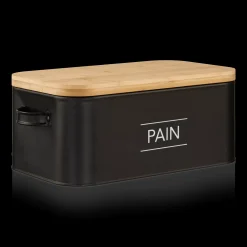 Best Bouclair Metal Bread Box with Bamboo Lid