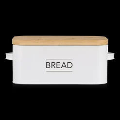 Clearance Bouclair Metal Bread Box with Bamboo Lid