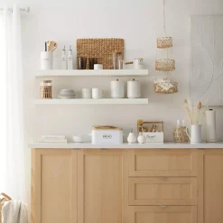 Clearance Bouclair Metal Bread Box with Bamboo Lid