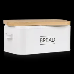 Clearance Bouclair Metal Bread Box with Bamboo Lid