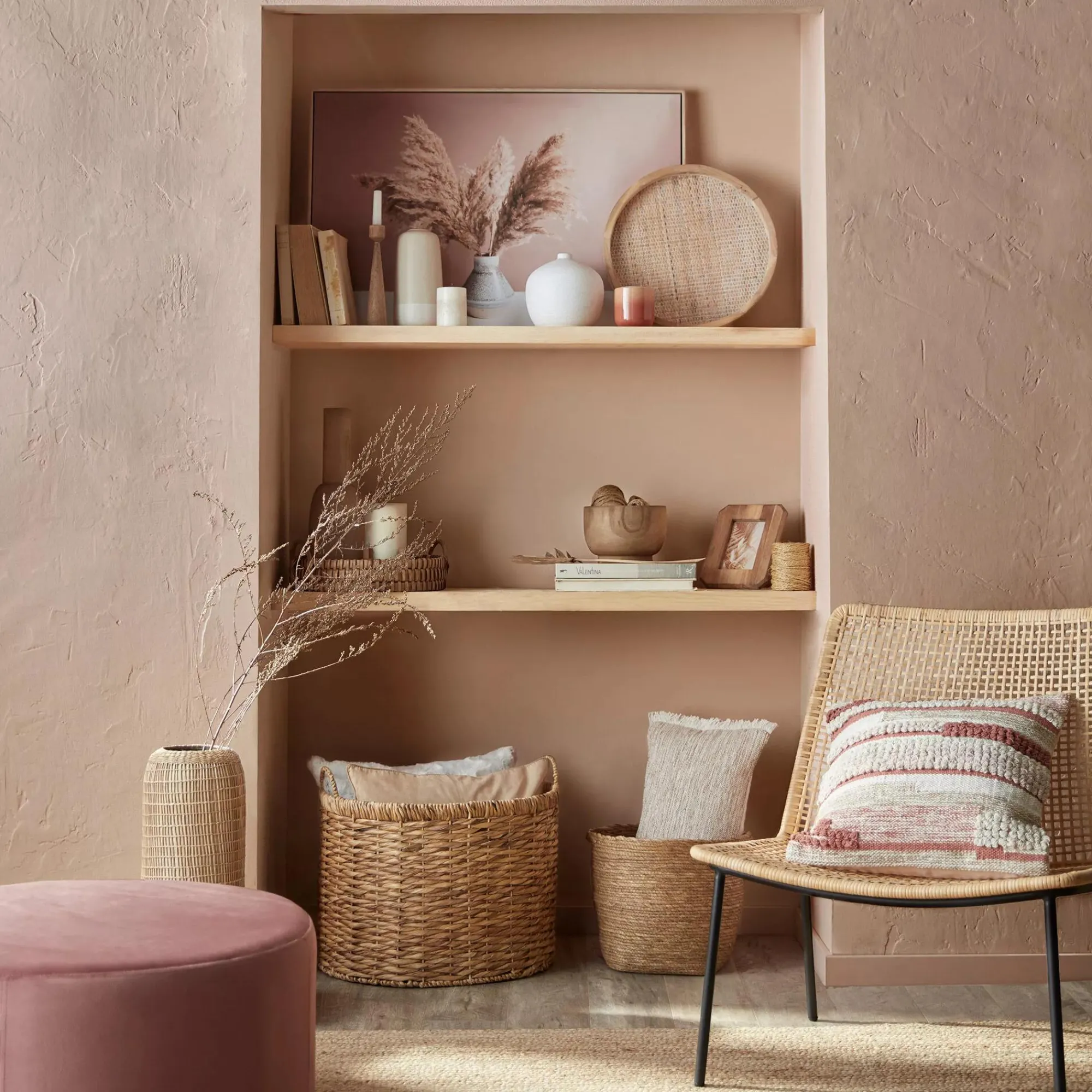 Clearance Bouclair Natural Fiber Oval Storage Basket