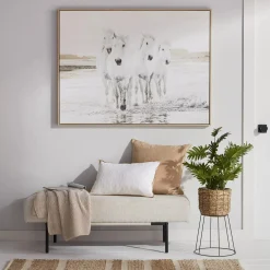 Discount Bouclair Natural Rattan Planter on Metal Legs