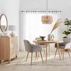 Discount Bouclair Natural Wood Round Dining Table