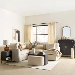 Sale Bouclair Neutral Color Block Oil Painting