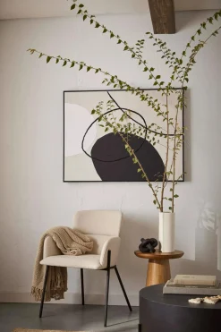 Bouclair Neutral Oval Abstract Painted Canvas