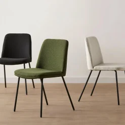 Online Bouclair Oatmeal Fabric and Metal Dining Chair