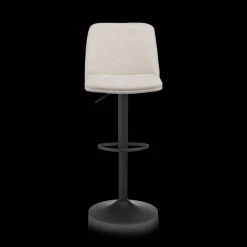 Online Bouclair Oatmeal Fabric and Metal Adjustable Bar Stool