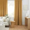 New Bouclair Ochre Taha Rod Pocket Back Tab Blackout Curtain