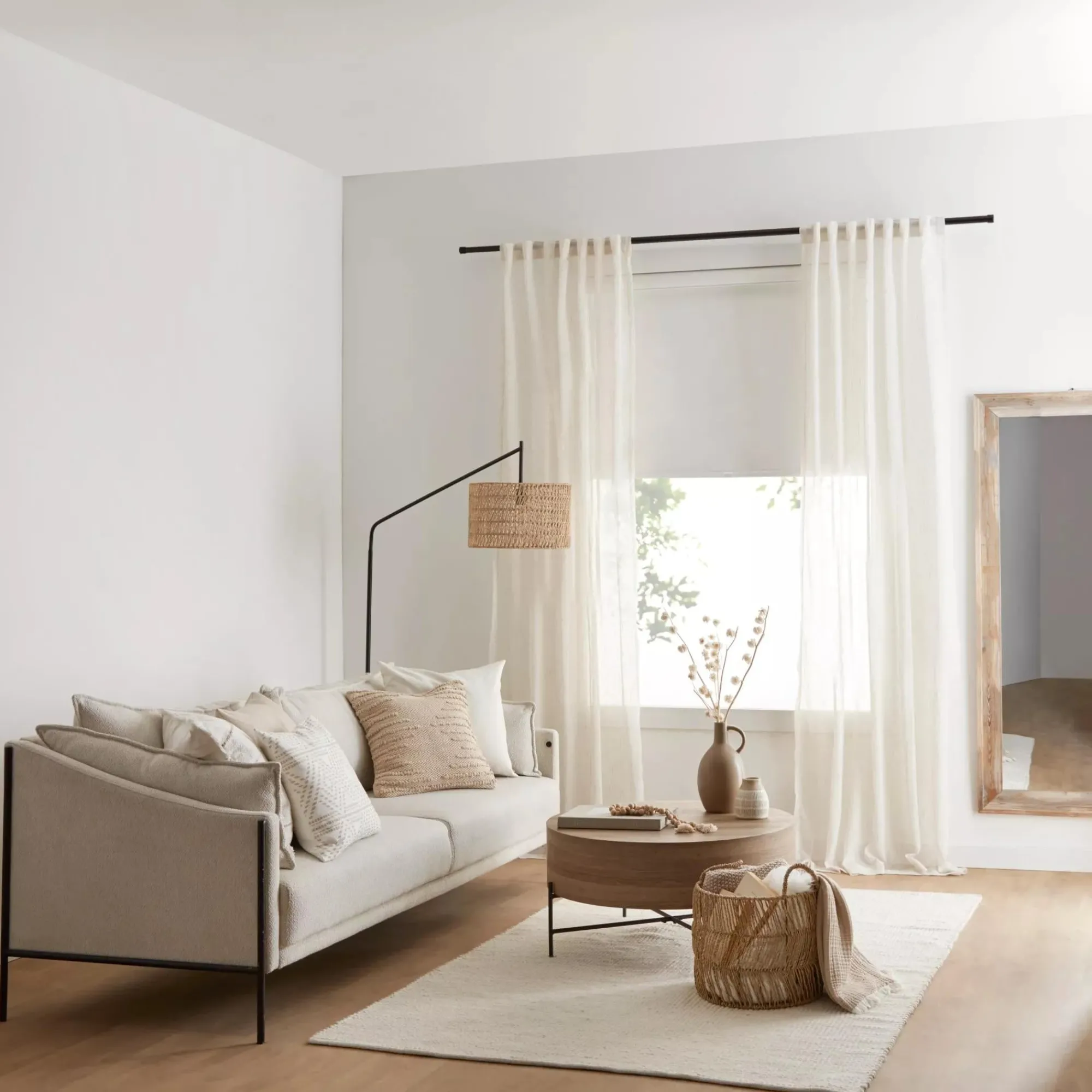 Outlet Bouclair Off White Chita Cordless Blackout Roller Shade