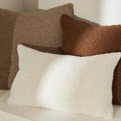 Outlet Bouclair Off White Doodle Boucle Decorative Throw Pillow