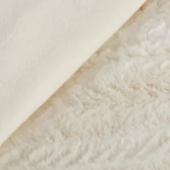 Discount Bouclair Off White Ellyn Faux Fur Throw