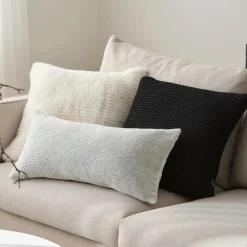 Online Bouclair Off White Maddox Faux Fur Decorative Pillow