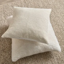 Online Bouclair Off White Maddox Faux Fur Decorative Pillow